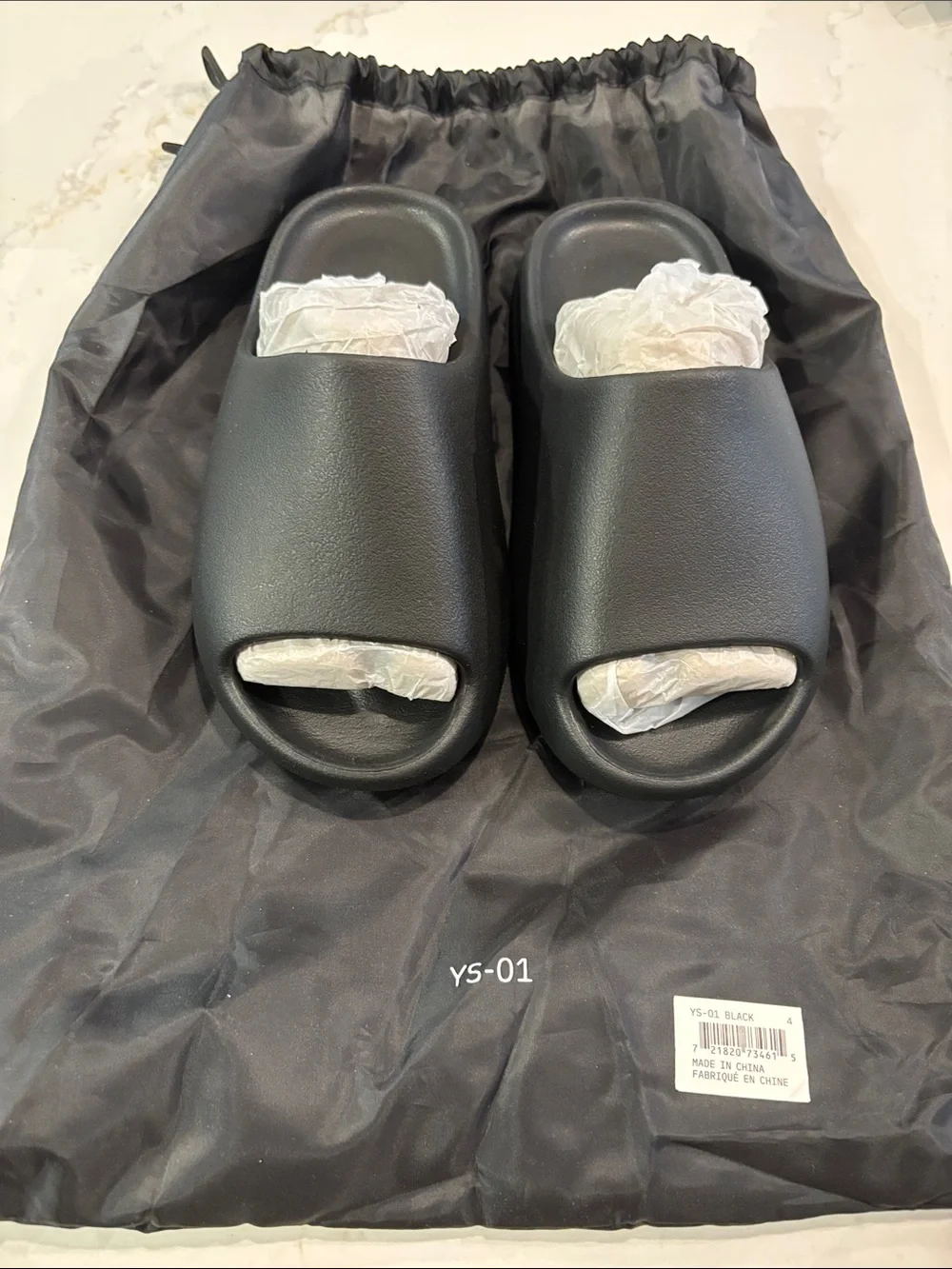 Yeezy Kids Black Slide Sandals